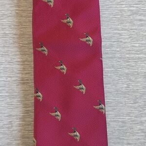 Elegant Burgundy Tie with Duck Pattern